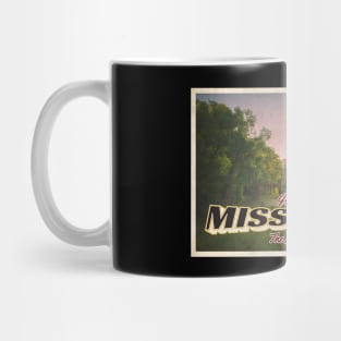 Greetings from Mississippi - Vintage Travel Postcard Design Mug